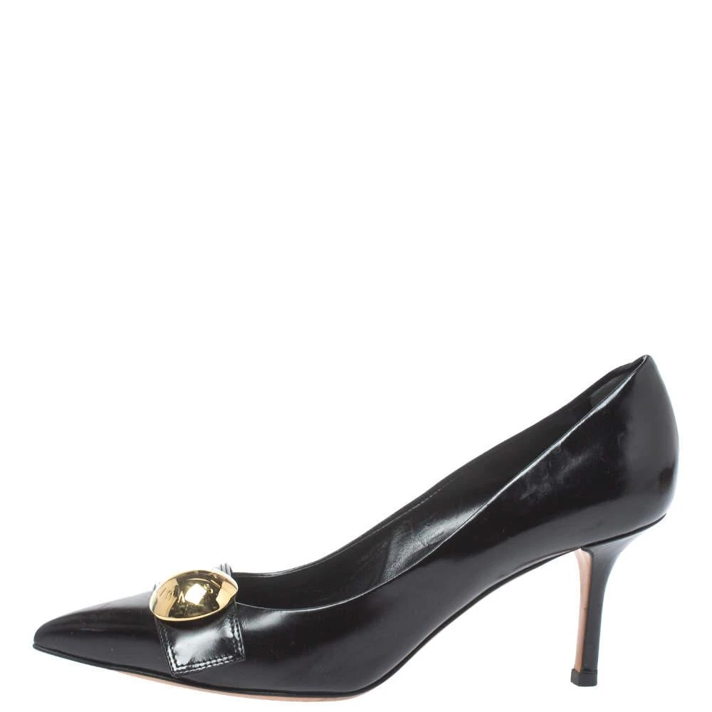 商品[二手商品] Louis Vuitton|Louis Vuitton Black Leather Pointed Toe Pumps Size 36.5,价格¥2152,第2张图片详细描述