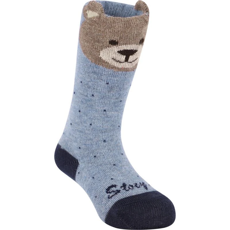 商品Story Loris|Teddy print polka dot socks set in blue and white,价格¥334,第2张图片详细描述