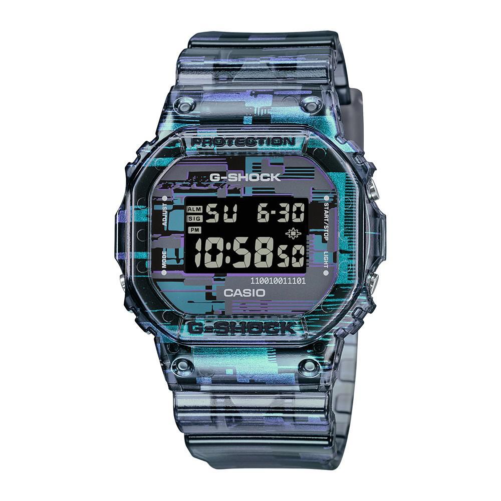 商品G-Shock|Men's Clear Blue and Purple Resin Band Watch 42.8mm, DW5600NN-1,价格¥1032,第1张图片