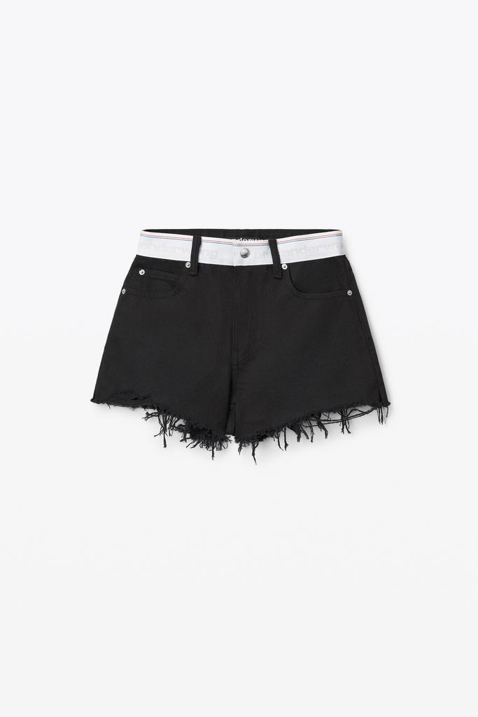 商品Alexander Wang|LOGO BITE SHORT IN BLACK DENIM,价格¥1875,第5张图片详细描述