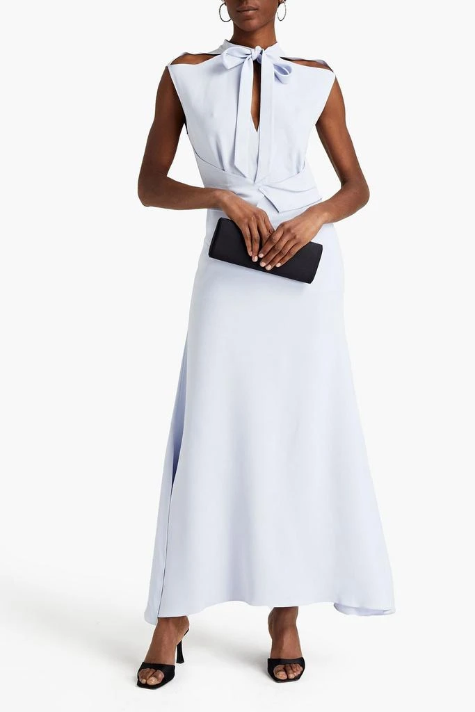 商品ROLAND MOURET|Katios pussy-bow cutout stretch-crepe maxi dress,价格¥3575,第4张图片详细描述