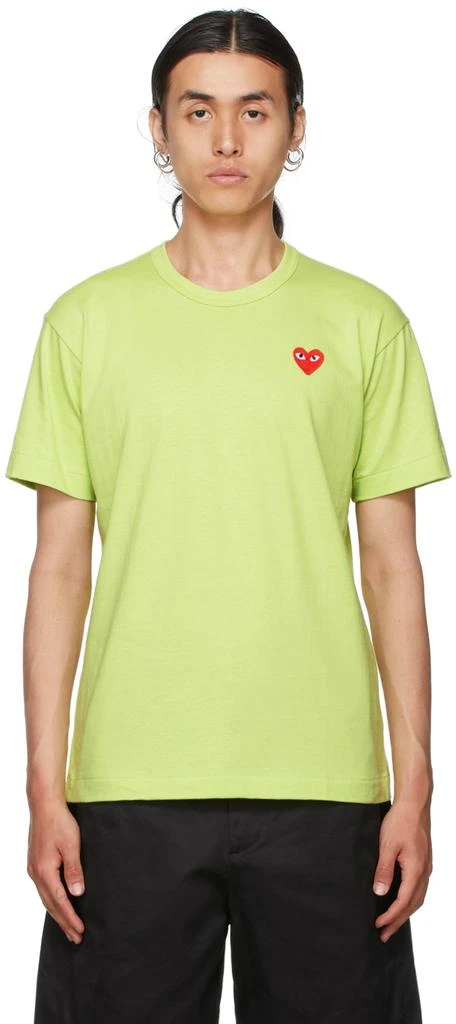 商品Comme des Garcons|Green Heart Patch T-Shirt,价格¥732,第1张图片