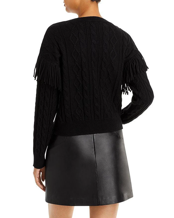 商品Tahari|Fringe Trim Cable Sweater,价格¥198,第2张图片详细描述