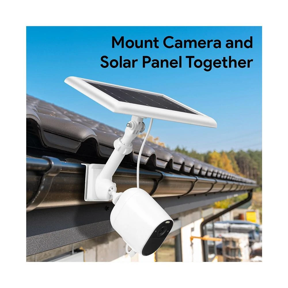 商品Wasserstein|2-in-1 Universal Gutter Mount Compatible with Wyze, Blink, Ring, Arlo, Eufy Camera - Mount Your Security Cam and Solar Panel - Solar Panel and Cam Not Included (White),价格¥210,第2张图片详细描述