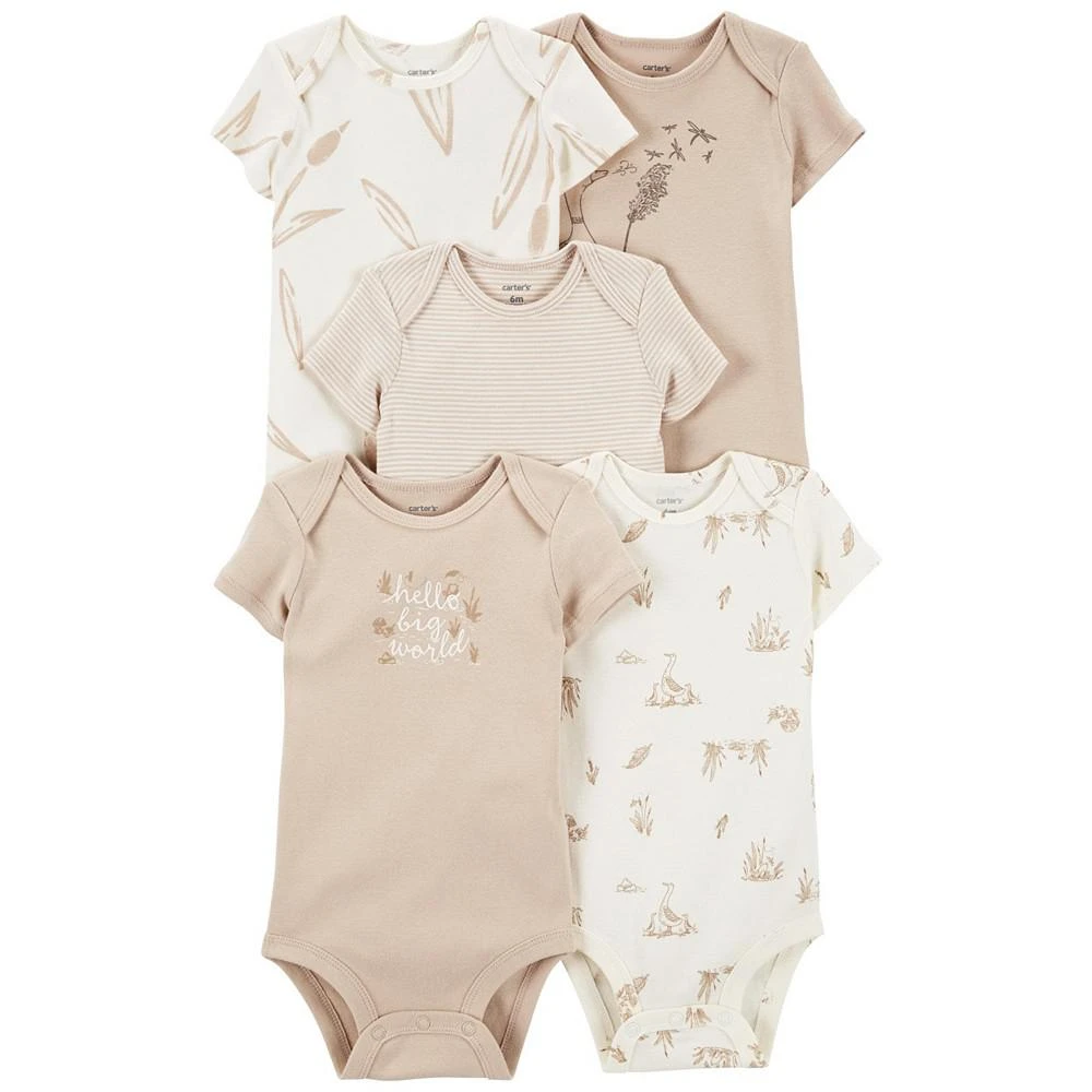 商品Carter's|Baby Boys or Baby Girls Short Sleeve Bodysuits, Pack of 5,价格¥139,第1张图片