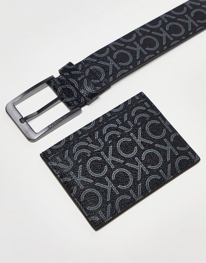 Calvin Klein monogram belt and cardholder giftpack商品第3张图片规格展示