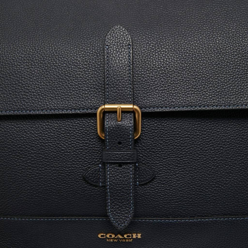 Coach Blue Signature Canvas an Leather Hudson Messenger Bag商品第5张图片规格展示