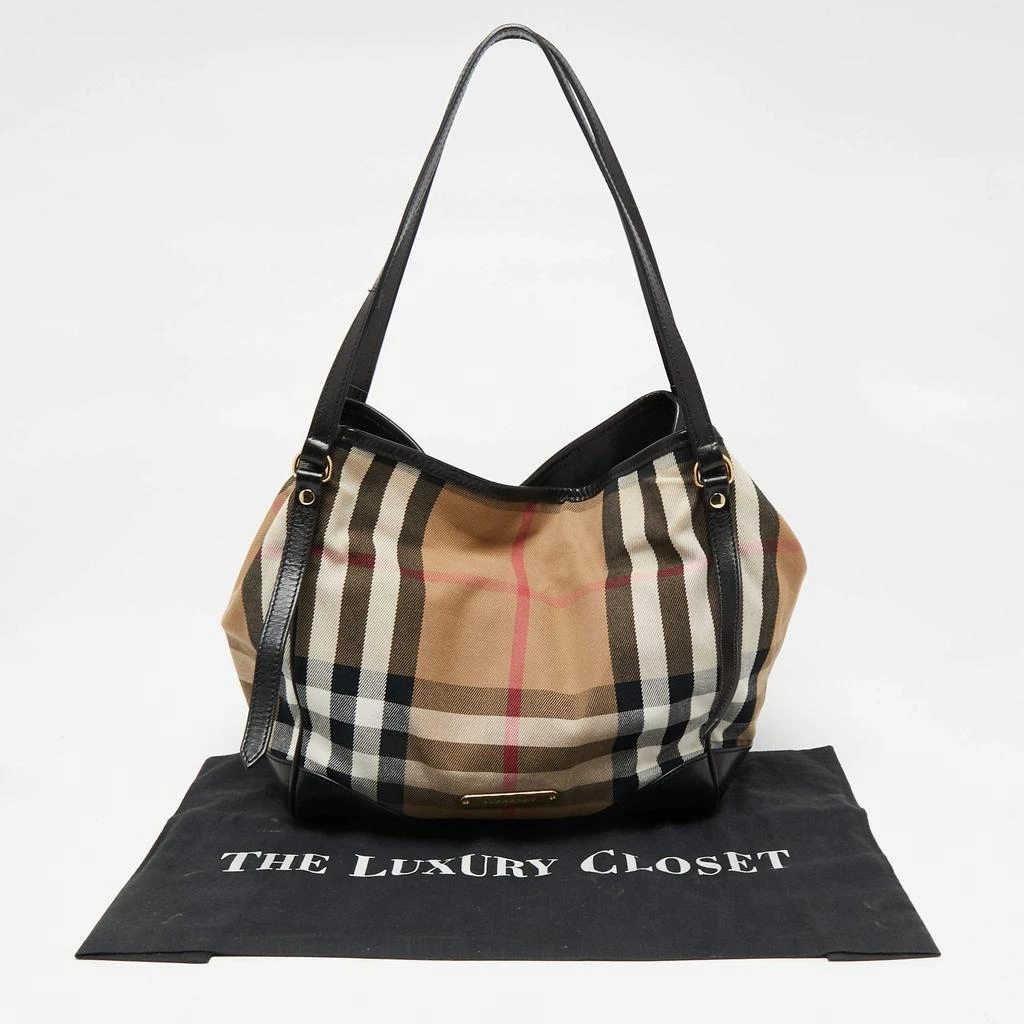 Burberry Black/Beige House Check Canvas and Leather Small Canterbury Tote 商品