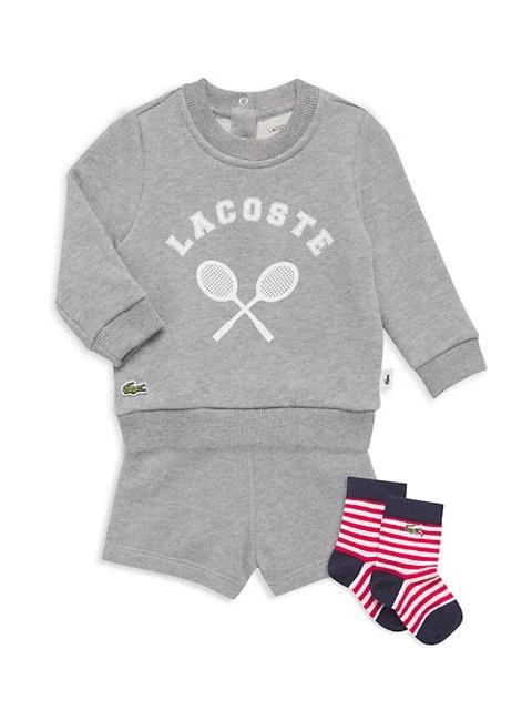 商品Lacoste|Baby's 3-Piece Sweatshirt, Shorts, & Socks Set,价格¥338,第1张图片
