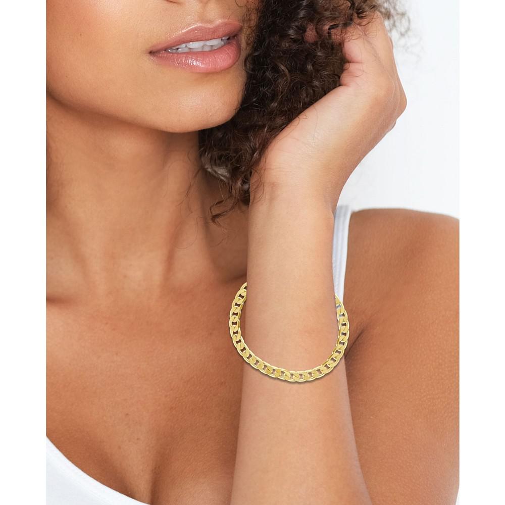 18k Gold Plated Curb Link Bracelet商品第2张图片规格展示
