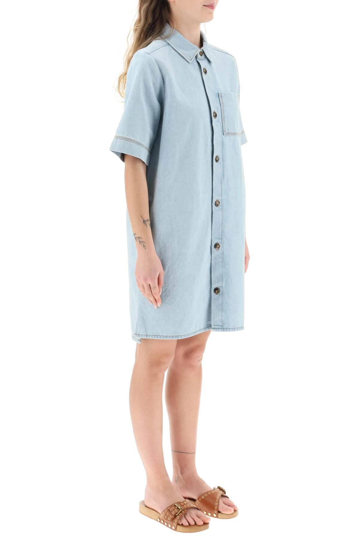 商品A.P.C.|A.P.C. 女士连衣裙 COGBGF35015AAF 浅蓝色,价格¥705,第3张图片详细描述