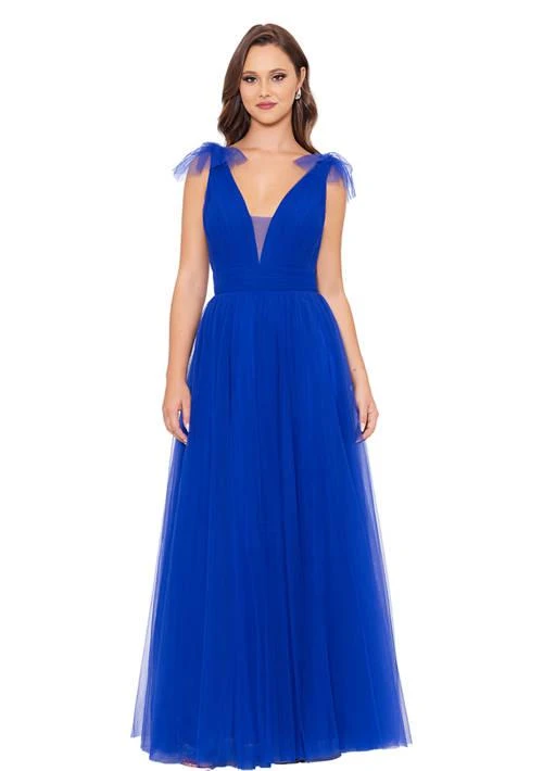 商品Betsy & Adam|Adam Womens V Neck Illusion Tulle Gown,价格¥987,第1张图片