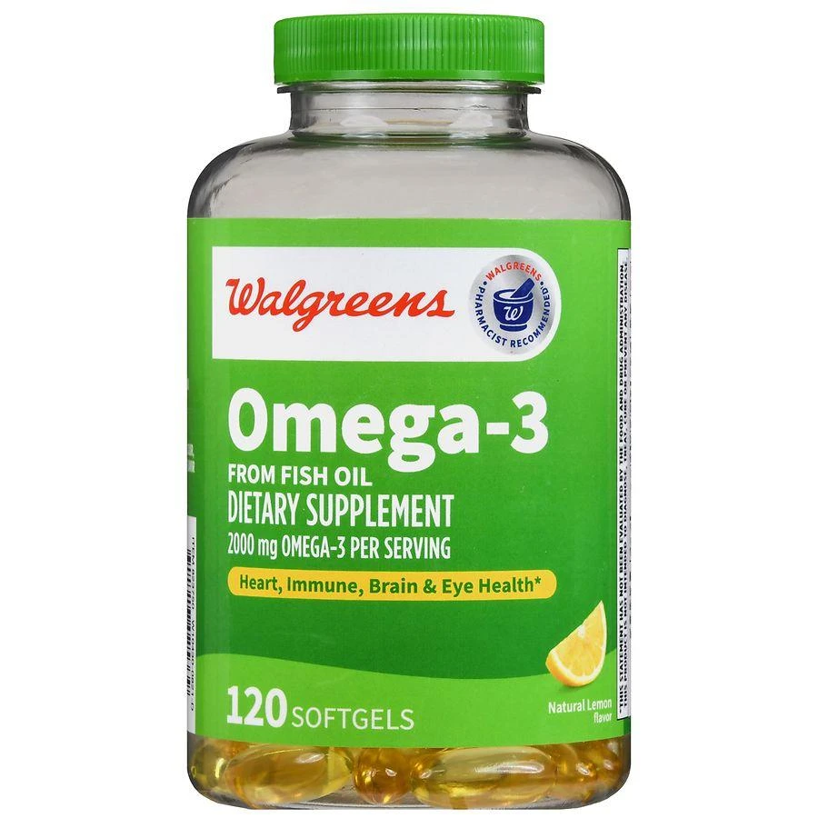 商品Walgreens|Omega-3 From Fish Oil 2000 mg Softgels Natural Lemon,价格¥222,第2张图片详细描述