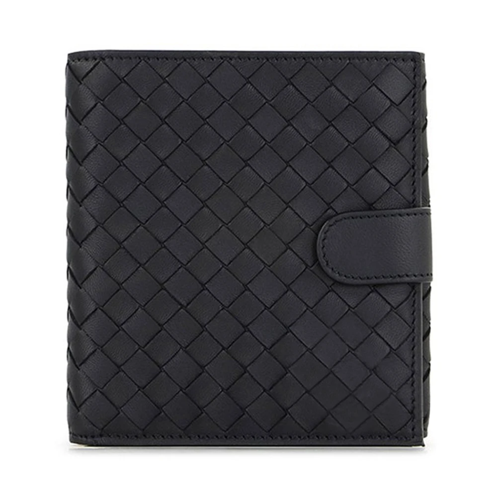 商品[国内直发] Bottega Veneta|BOTTEGA VENETA 男士黑色编织皮革短款钱包 163240-V001N-4014,价格¥2602,第1张图片