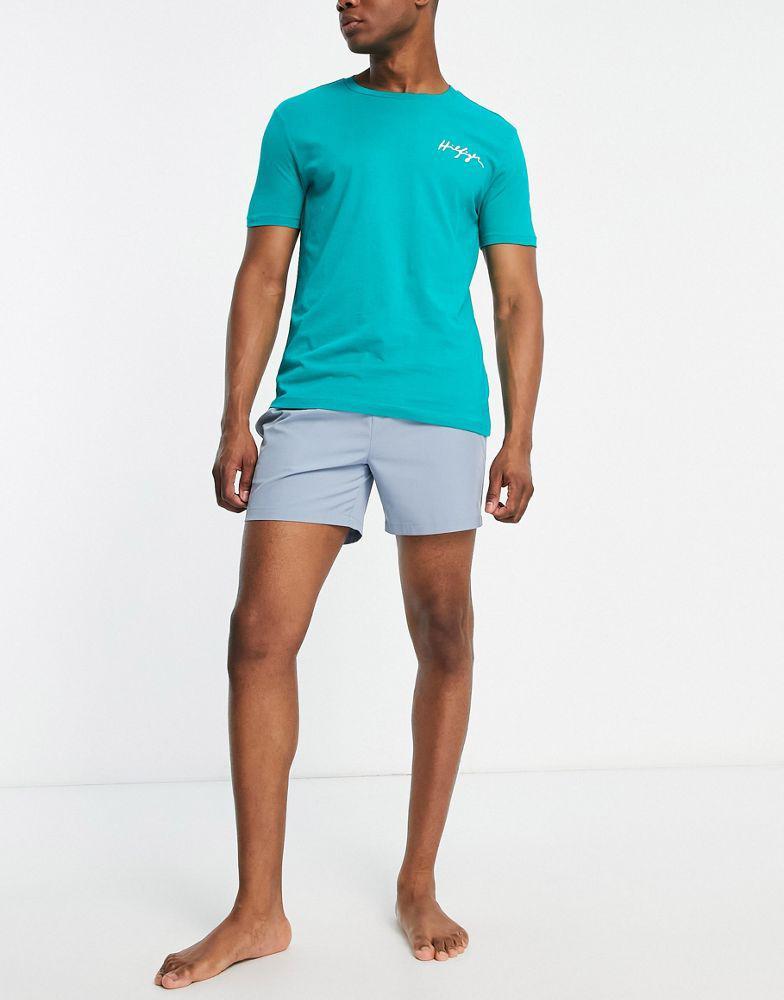 商品Tommy Hilfiger|Tommy Hilfiger swim t-shirt in teal co-ord,价格¥242,第5张图片详细描述