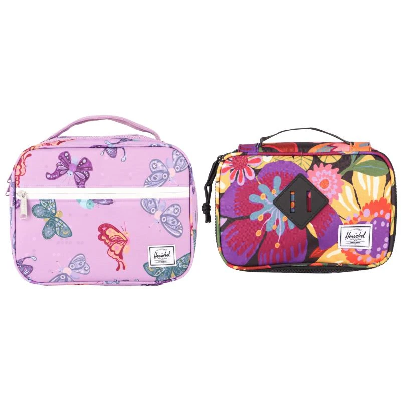 商品Herschel Supply|Magical butterflies lilac lunchbox and colorful fall blooms purple pencil case set,价格¥850,第1张图片