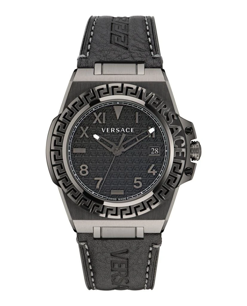 商品Versace|Greca Reaction Leather Watch,价格¥4224,第1张图片