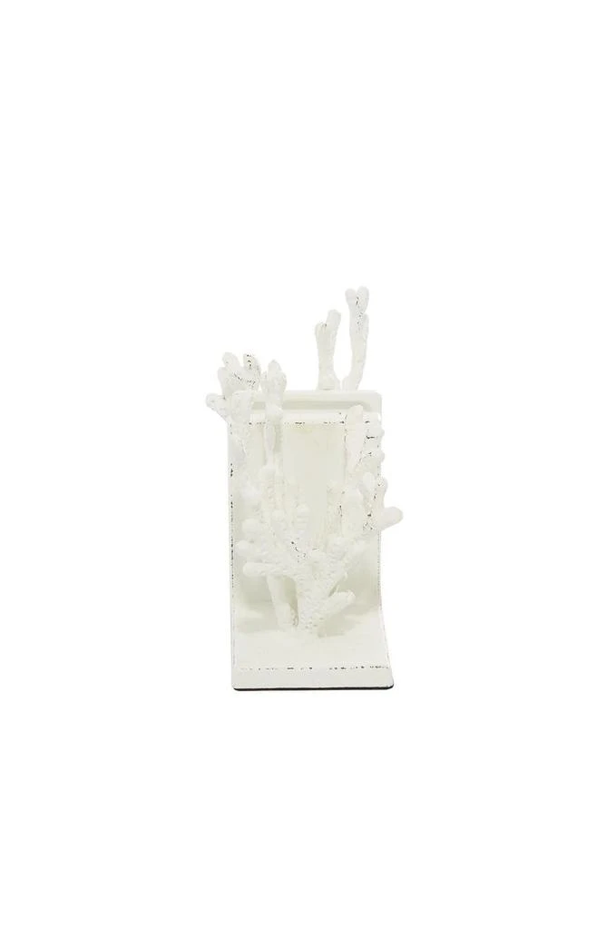 商品WILLOW ROW|White Metal Farmhouse Sea Life Bookend - Set of 2,价格¥411,第1张图片