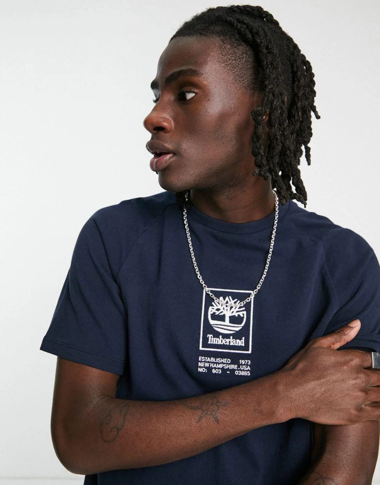 商品Timberland|Timberland Heavy weight stack t-shirt in navy,价格¥227,第4张图片详细描述