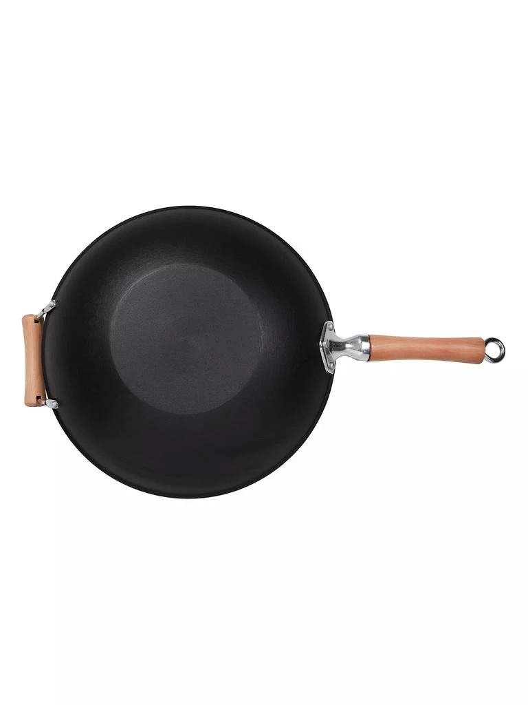 商品Escali|Joyce Chen Professional Series 14'' Cast Iron Flat Bottom Maple Handle Wok,价格¥446,第3张图片详细描述