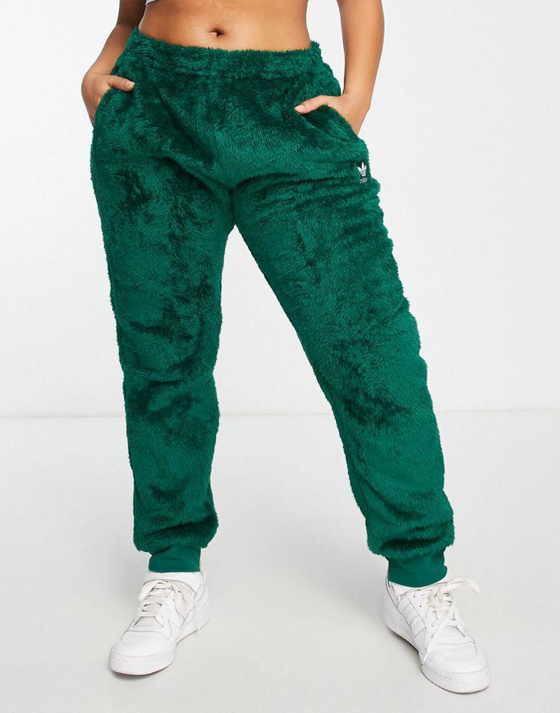 adidas Originals essentials fleece joggers in dark green商品第3张图片规格展示