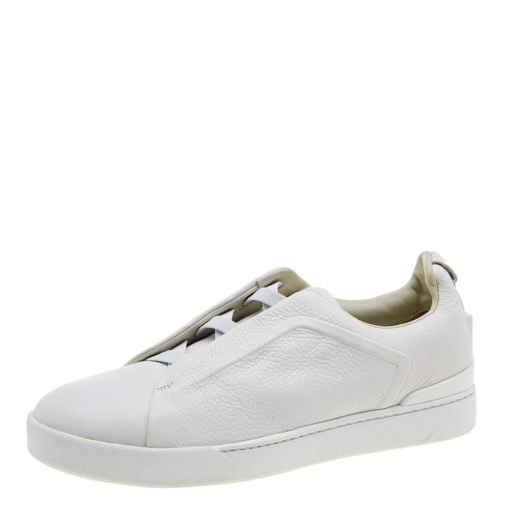 商品[二手商品] Zegna|Ermenegildo Zegna Couture White Leather Triple Stitch Low Top Sneakers Size 46,价格¥3564,第1张图片