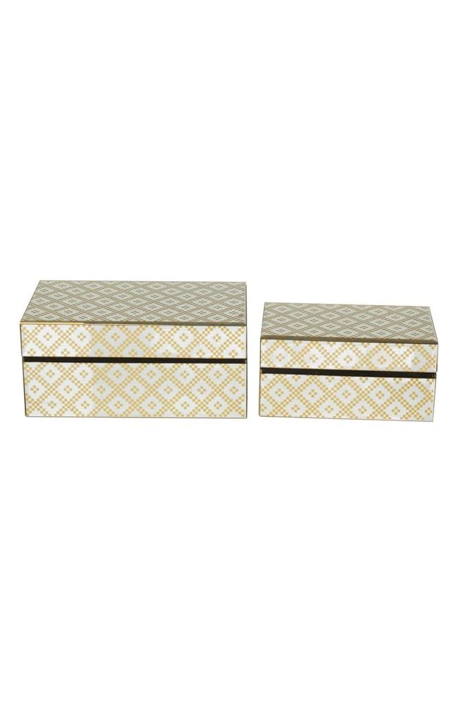 商品VIVIAN LUNE HOME|Gold Glass Geometric Box with Glass Sides - Set of 2,价格¥638,第2张图片详细描述