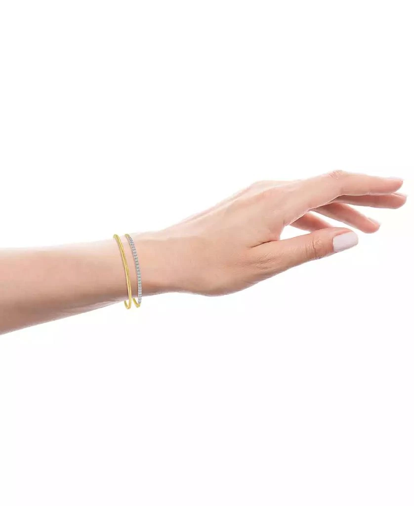 商品Macy's|Diamond Open Cuff Bangle Bracelet (1 ct. t.w.) in 14k Gold-Plated Sterling Silver,价格¥15427,第2张图片详细描述