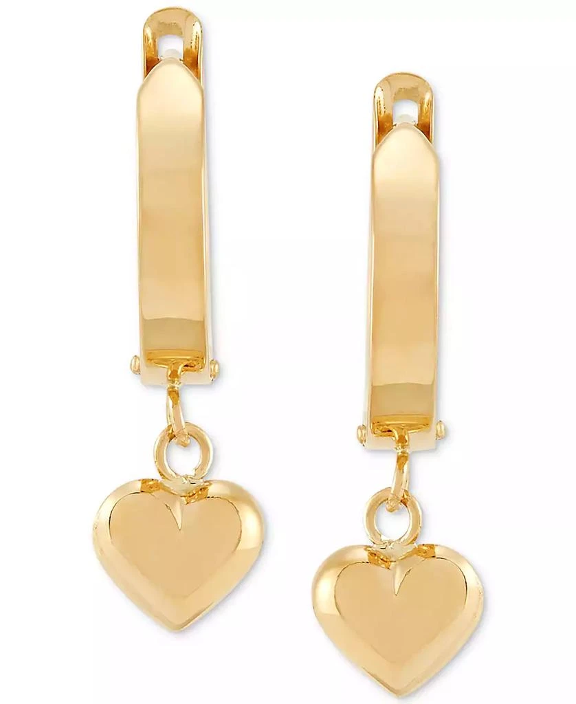 商品Macy's|Dangle Heart Huggie Hoop Earrings in 10k Gold,价格¥1203,第3张图片详细描述