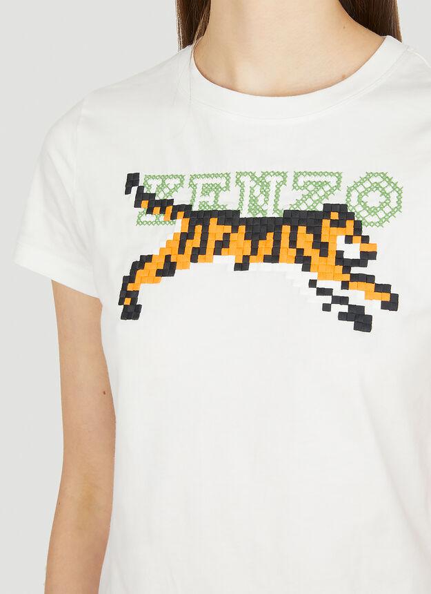 Tiger Pixel T-Shirt in White商品第5张图片规格展示