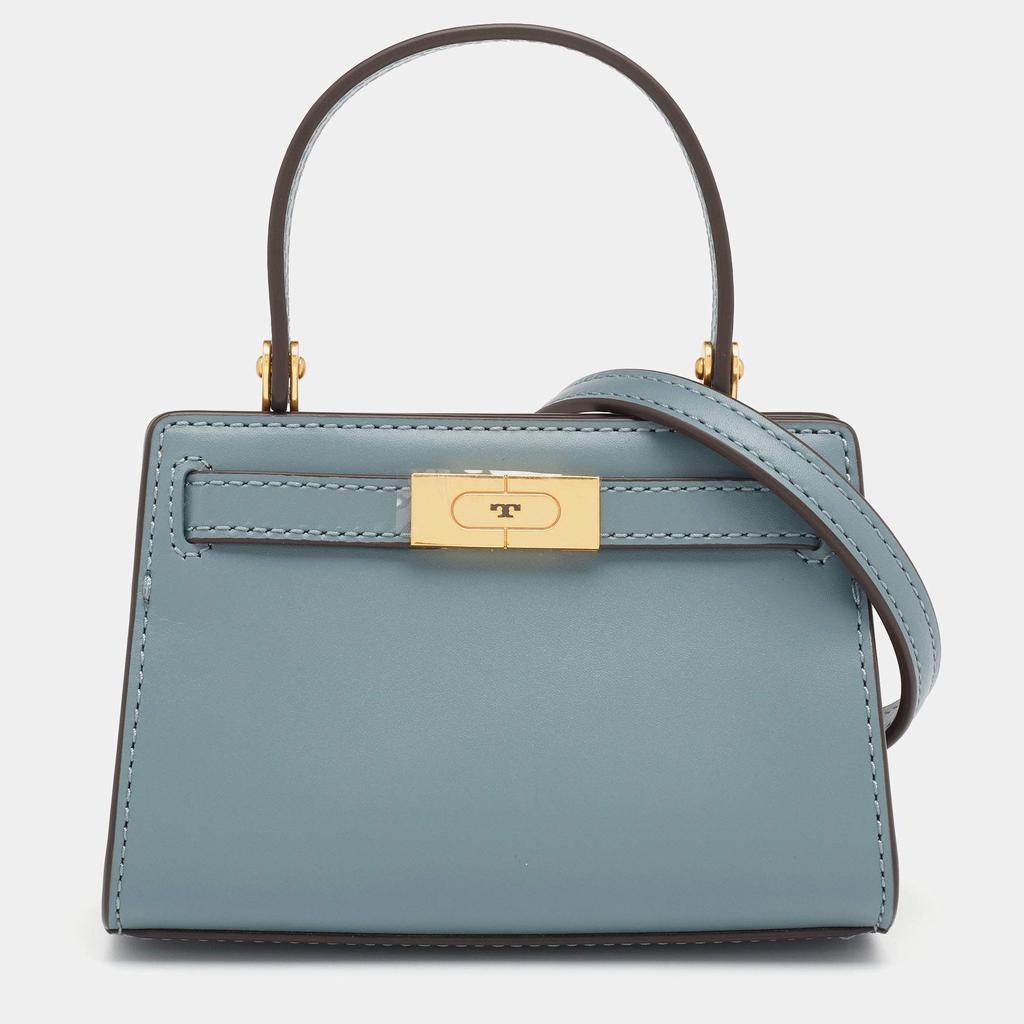 商品Tory Burch|Tory Burch Light Blue Leather Nano Lee Radziwill Crossbody Bag,价格¥2631,第1张图片