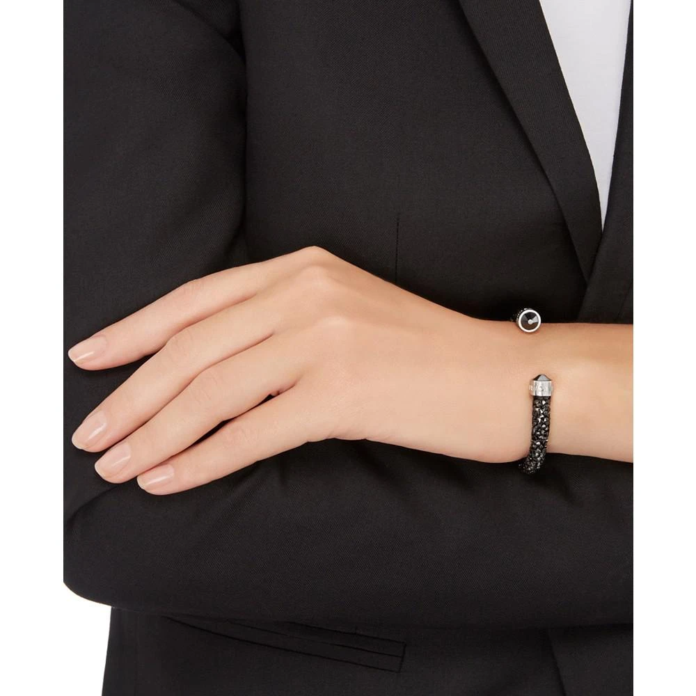 商品Swarovski|Silver-Tone Black Crystal and Crystaldust Open Cuff Bracelet,价格¥517,第2张图片详细描述