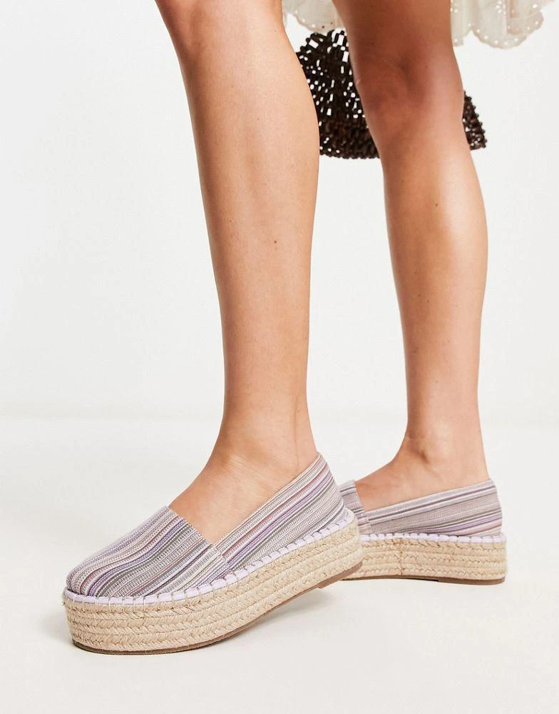 商品ASOS|ASOS DESIGN Journal flatform toe cap espadrille in purple mix,价格¥124,第3张图片详细描述