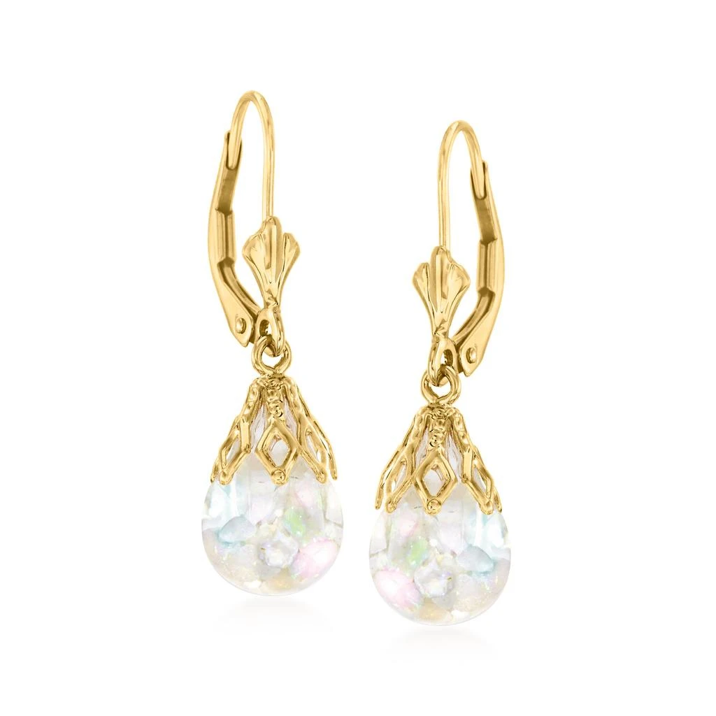 商品Ross-Simons|Floating Opal Drop Earrings in 14kt Yellow Gold,价格¥2406,第1张图片