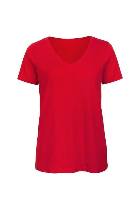 商品B&C|B&C Womens/Ladies Favourite Organic Cotton V-Neck T-Shirt (Red),价格¥105,第1张图片