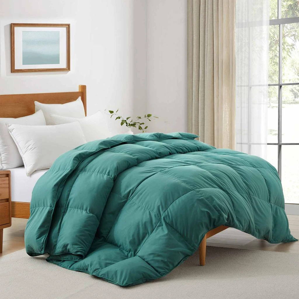 商品Puredown|Ultra Soft Fabric All Season Premium Feather Fiber and Microfiber Comforter with 360TC, Green,价格¥579,第1张图片