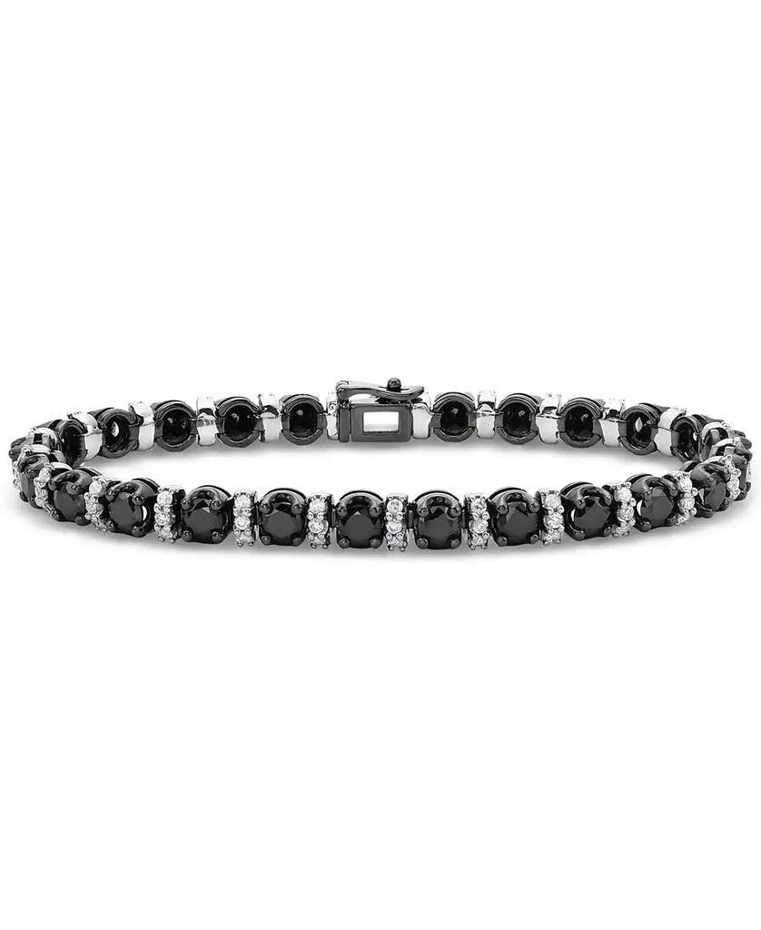 商品Macy's|Black & White Diamond Tennis Bracelet (10 ct. tw) in Sterling Silver & Black Rhodium-Plate,价格¥11522,第1张图片