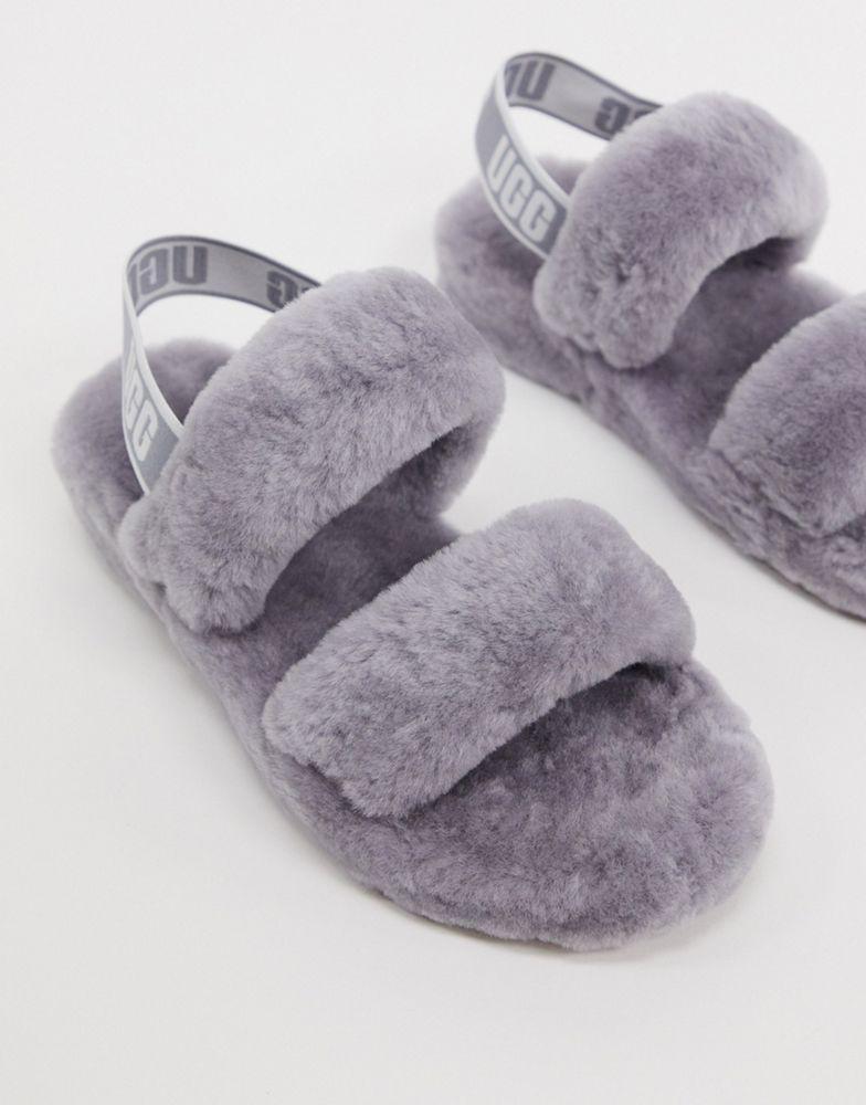 商品UGG|UGG Oh Yeah logo double strap sandals in soft amethyst,价格¥567,第4张图片详细描述
