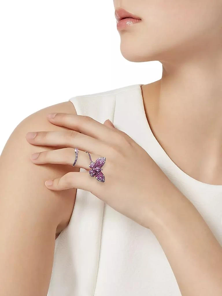 商品Stéfère|Butterfly 18K White Gold, Pink Sapphire &amp; 0.23 TCW Diamond Wrap Ring,价格¥49303,第2张图片详细描述