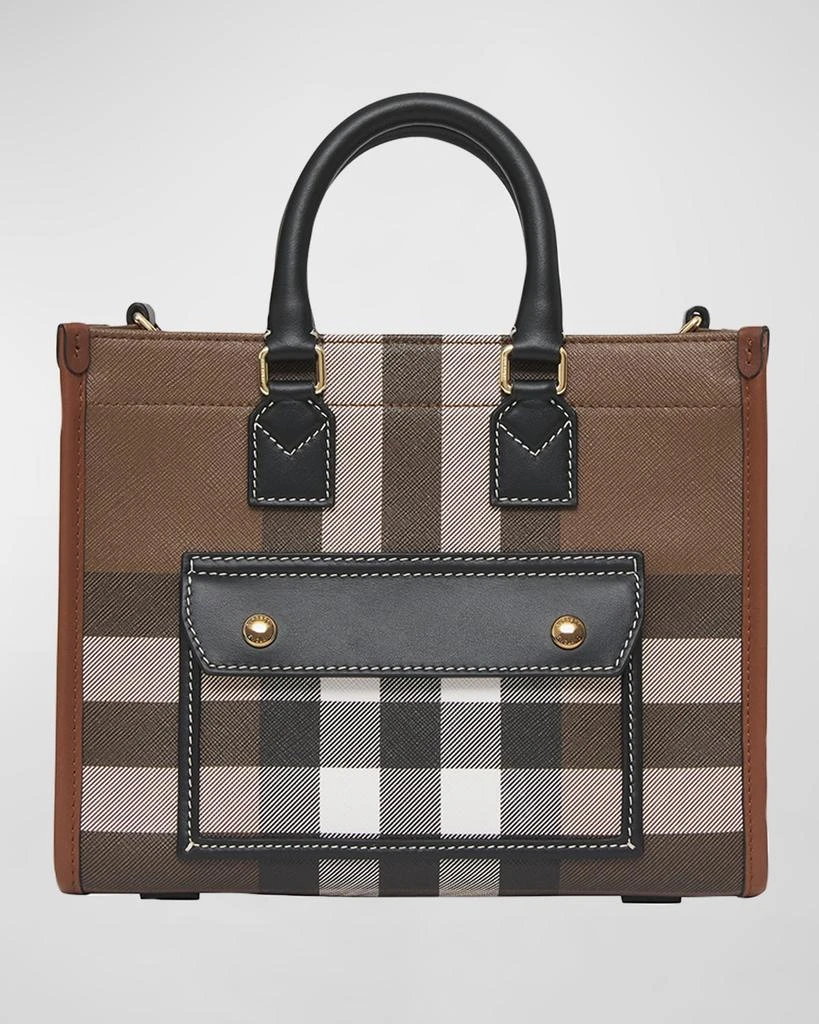 商品Burberry|Freya E-Canvas Check Tote Bag,价格¥12737,第1张图片