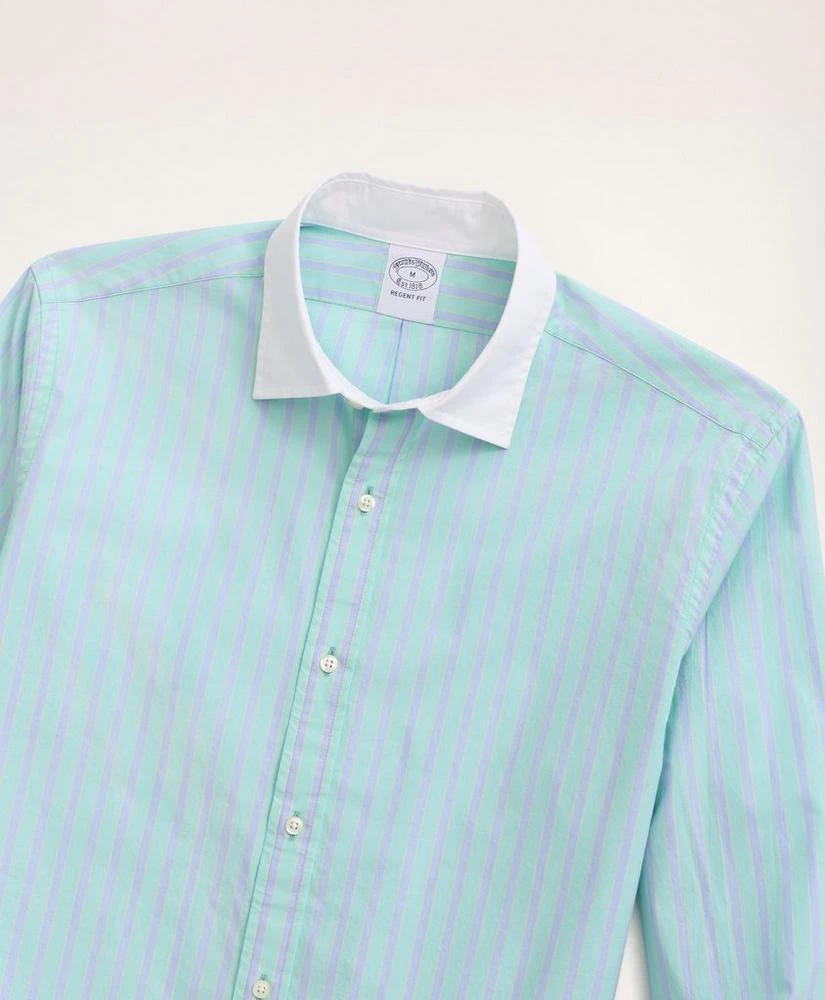 商品Brooks Brothers|Regent Regular-Fit Sport Shirt, Poplin Contrast English Collar Stripe,价格¥295,第2张图片详细描述