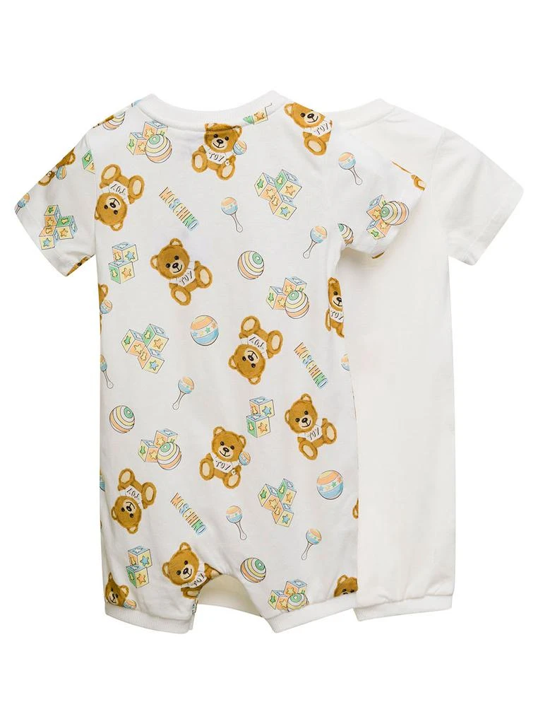 商品Moschino|Moschino Set Of Two Coordinated Onesie With Teddy Bear Print In Cotton Baby,价格¥1330,第2张图片详细描述