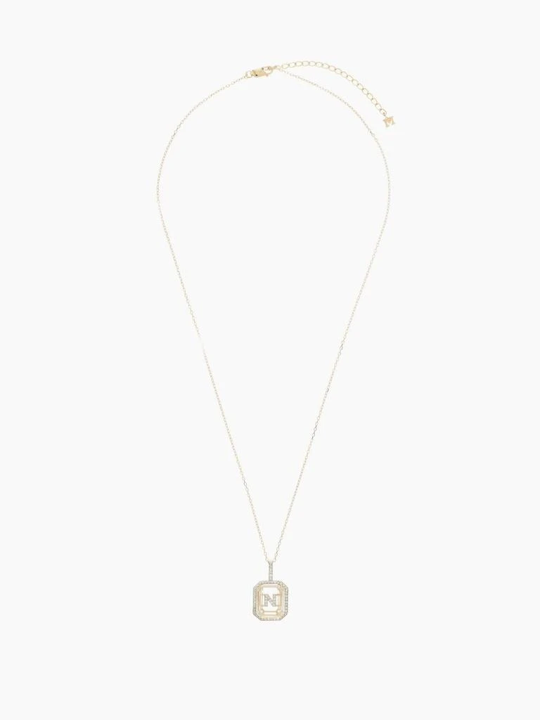 Initials diamond, quartz & 14kt gold necklace N-Z 商品