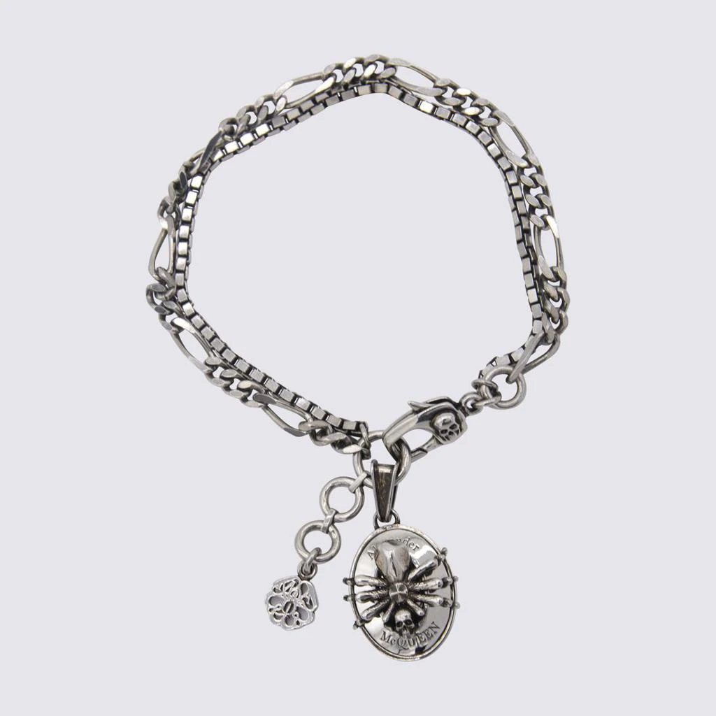 商品Alexander McQueen|ALEXANDER MCQUEEN SILVER-TONE SPIDER SKULL CHAIN BRACELET,价格¥1891,第1张图片