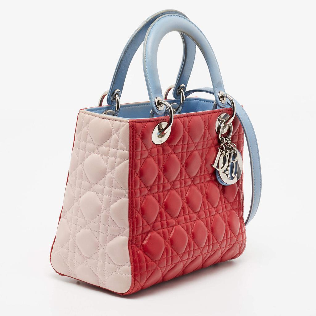 商品[二手商品] Dior|Dior Multicolor Cannage Leather Medium Lady Dior Tote,价格¥13182,第5张图片详细描述