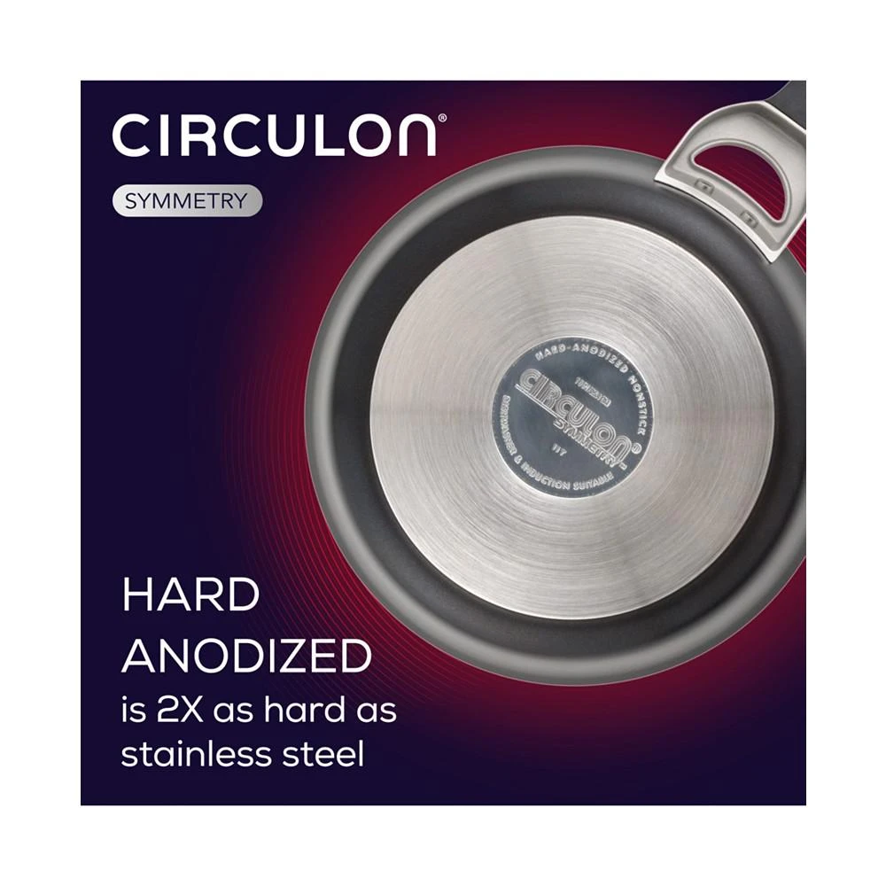 商品Circulon|Symmetry Hard-Anodized Nonstick Weeknight Cookware Induction Pots and Pans Set, 4-Piece, Black,价格¥873,第4张图片详细描述