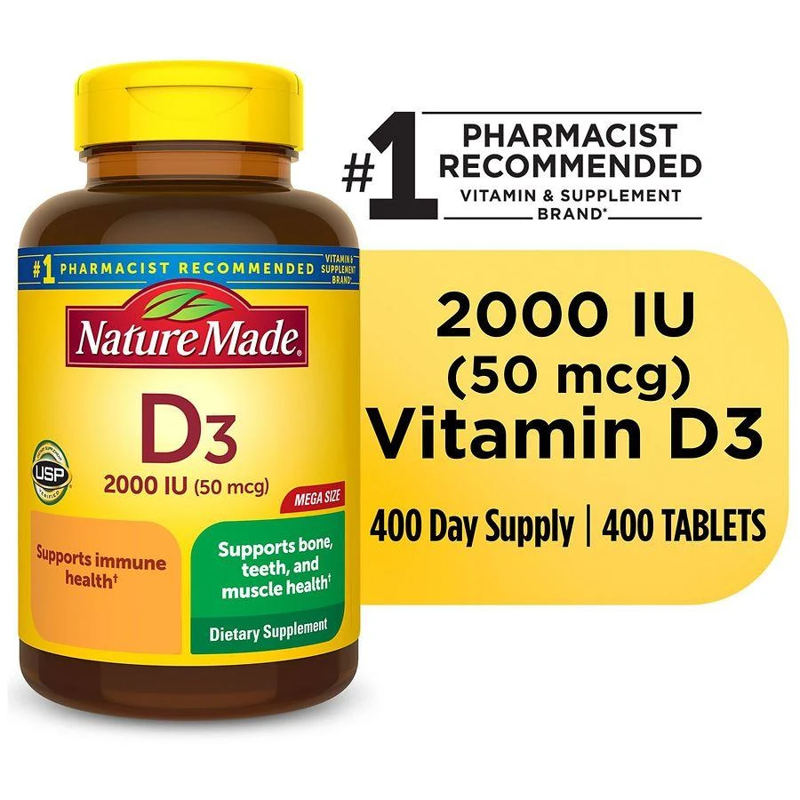 Nature Made Vitamin D3 2000 IU (50 mcg) Tablets 8