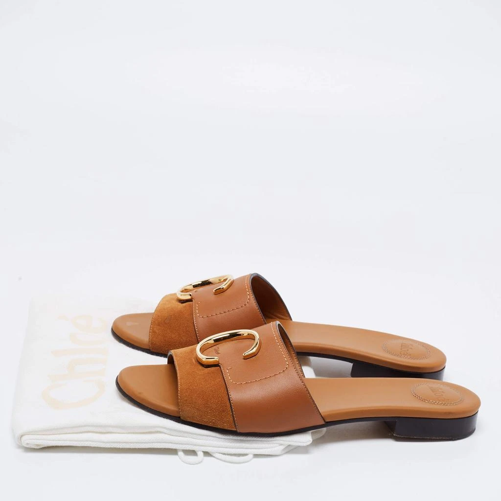 Chloe Brown Suede And Leather Flat Sandals  Size 40.5 商品