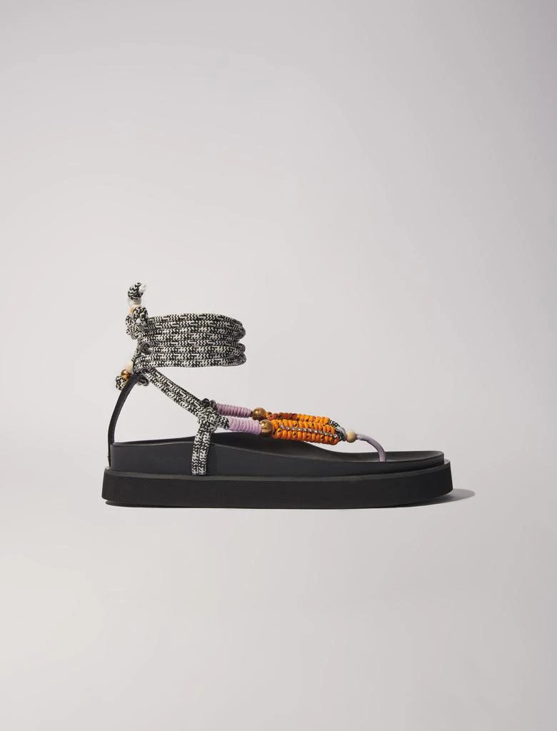 商品Maje|Maje Woman's zinc Rivet: Sandals with braided straps for Spring/Summer,价格¥1343,第1张图片