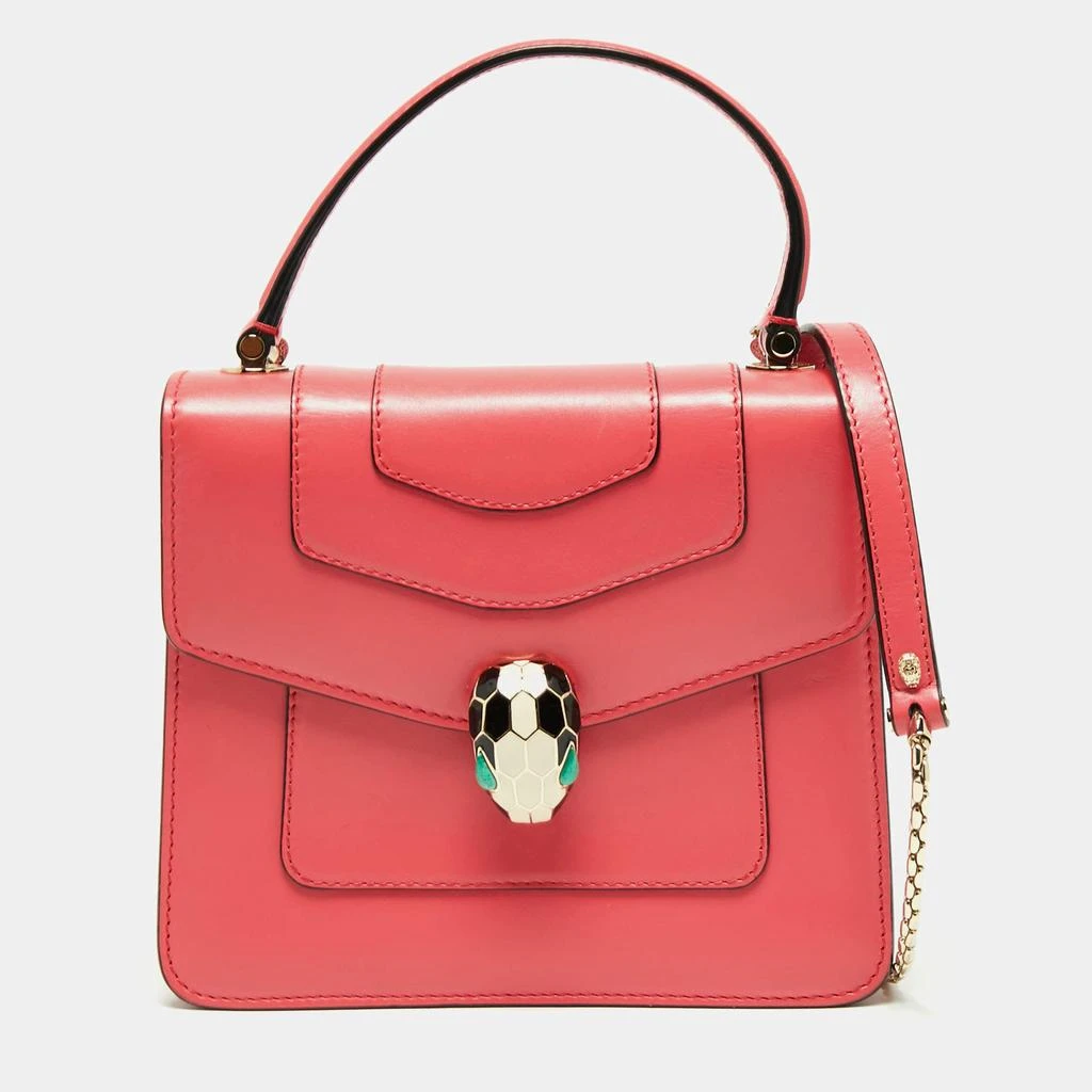 商品[二手商品] BVLGARI|Bvlgari Pink Leather Serpenti Forever Flap Top Handle Bag,价格¥9752,第1张图片